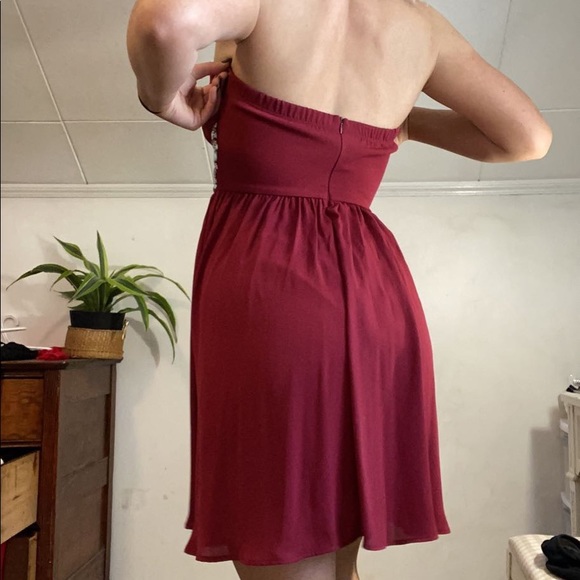 Red strapless formal dress - Picture 5 of 5